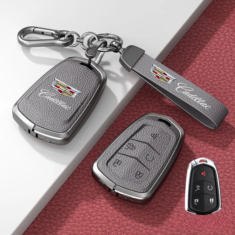 Cadillac Zinc Alloy + Leather Protection Car Key Fob Case Cover For XT5, TS-L, CT6, XT4, XTS - Image 20