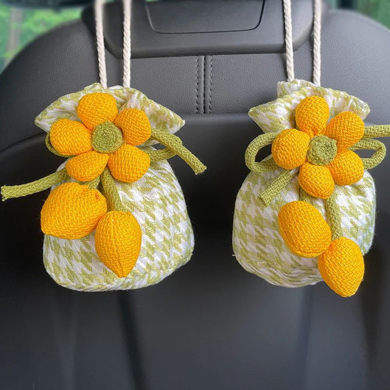 Canvas Houndstooth Activated Carbon Air Purifier Car Decoration Ornament – Odor Eliminator & Formaldehyde Remover - Image 5