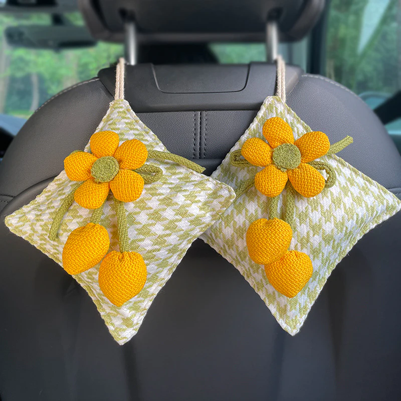 Canvas Houndstooth Activated Carbon Air Purifier Car Decoration Ornament – Odor Eliminator & Formaldehyde Remover - Image 7
