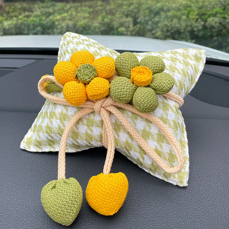 Canvas Houndstooth Activated Carbon Air Purifier Car Decoration Ornament – Odor Eliminator & Formaldehyde Remover - Image 9