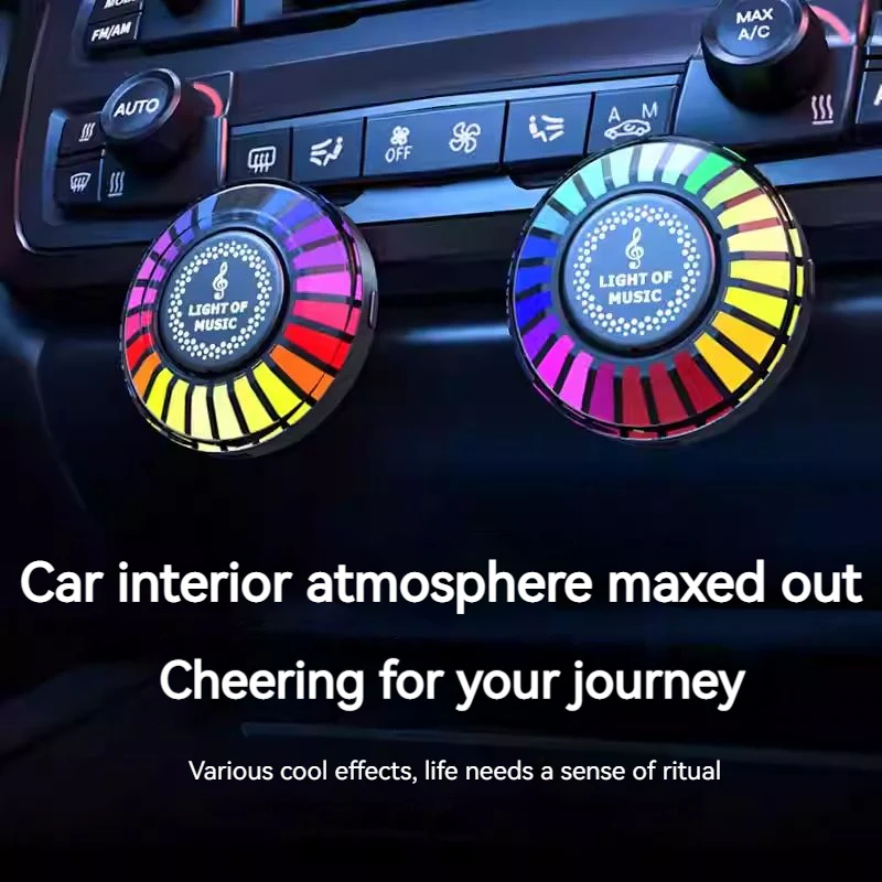 Car RGB Voice Control Synchronous Rhythm Light Colorful Music Ambient Magnetic Light - Image 2