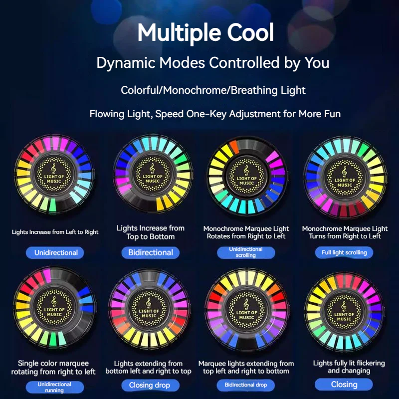 Car RGB Voice Control Synchronous Rhythm Light Colorful Music Ambient Magnetic Light - Image 3