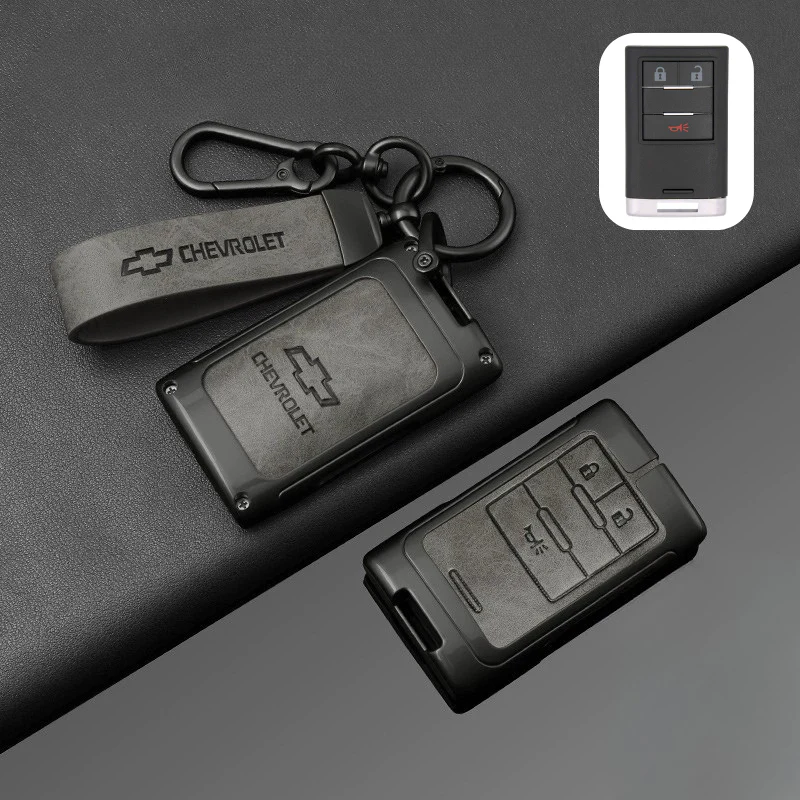 Chevrolet Zinc Alloy + PU Leather Car Key Fob Case Cover For Malibu, Equinox, Trax, Express, Silverado, Captiva - Image 10