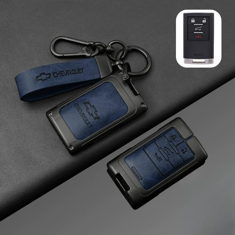 Chevrolet Zinc Alloy + PU Leather Car Key Fob Case Cover For Malibu, Equinox, Trax, Express, Silverado, Captiva - Image 12