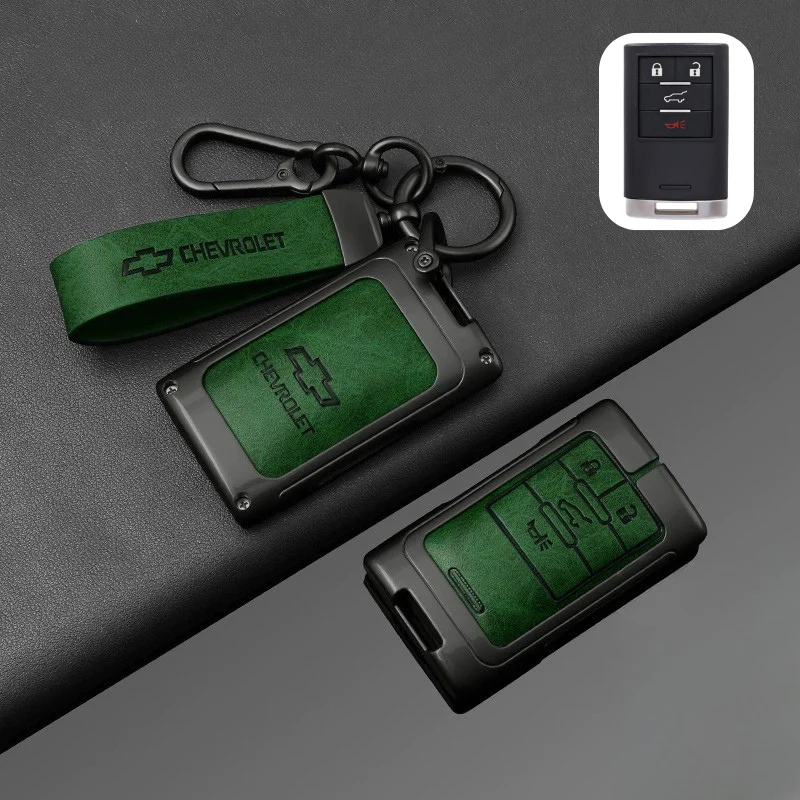 Chevrolet Zinc Alloy + PU Leather Car Key Fob Case Cover For Malibu, Equinox, Trax, Express, Silverado, Captiva - Image 13