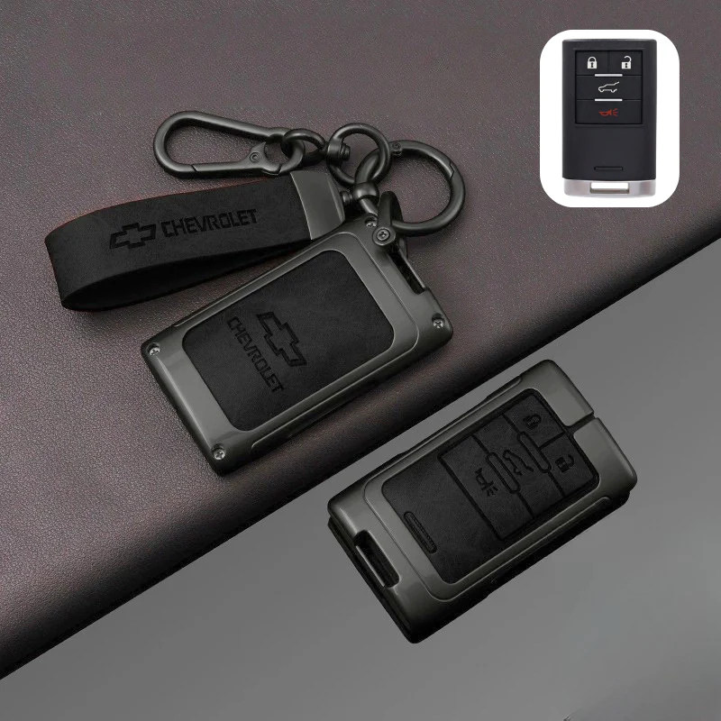 Chevrolet Zinc Alloy + PU Leather Car Key Fob Case Cover For Malibu, Equinox, Trax, Express, Silverado, Captiva - Image 14