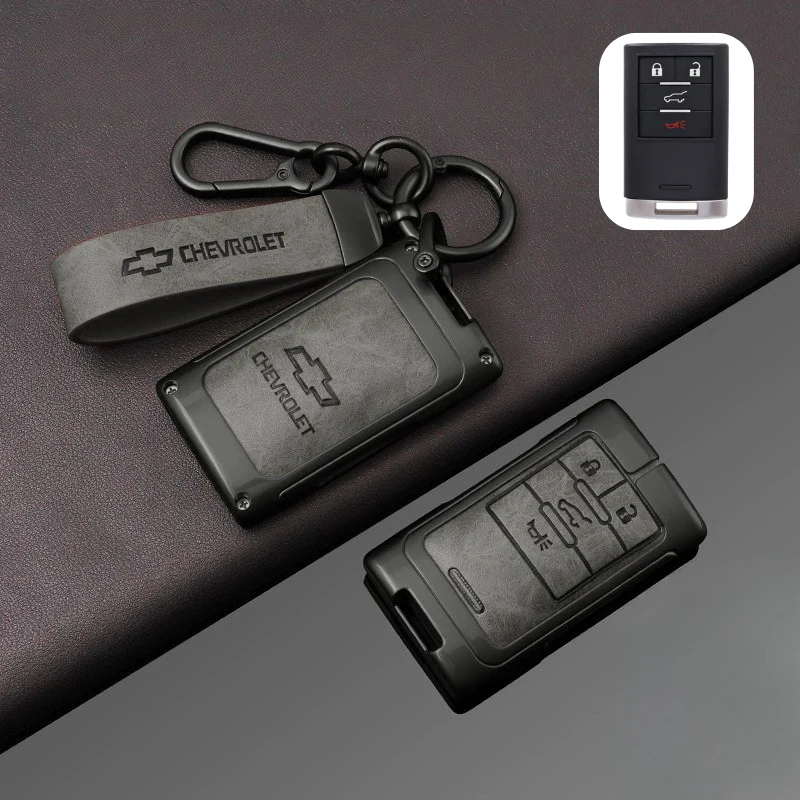 Chevrolet Zinc Alloy + PU Leather Car Key Fob Case Cover For Malibu, Equinox, Trax, Express, Silverado, Captiva - Image 15