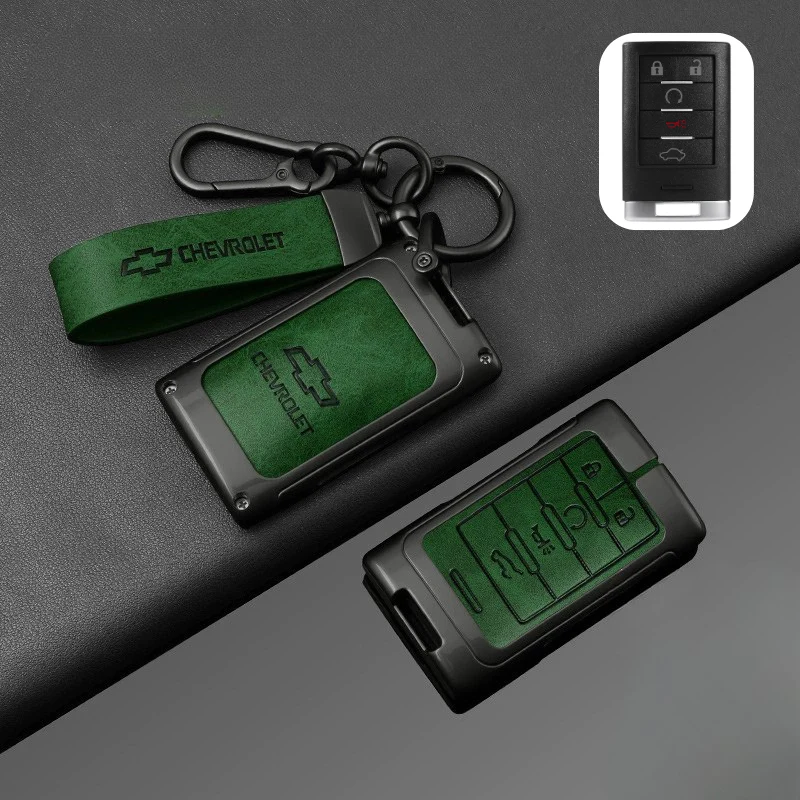Chevrolet Zinc Alloy + PU Leather Car Key Fob Case Cover For Malibu, Equinox, Trax, Express, Silverado, Captiva - Image 18