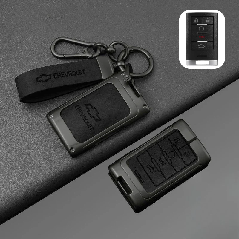 Chevrolet Zinc Alloy + PU Leather Car Key Fob Case Cover For Malibu, Equinox, Trax, Express, Silverado, Captiva - Image 19