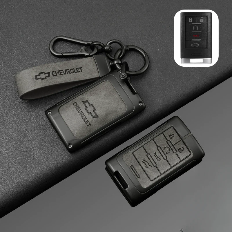 Chevrolet Zinc Alloy + PU Leather Car Key Fob Case Cover For Malibu, Equinox, Trax, Express, Silverado, Captiva - Image 20