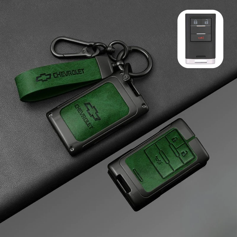 Chevrolet Zinc Alloy + PU Leather Car Key Fob Case Cover For Malibu, Equinox, Trax, Express, Silverado, Captiva - Image 8