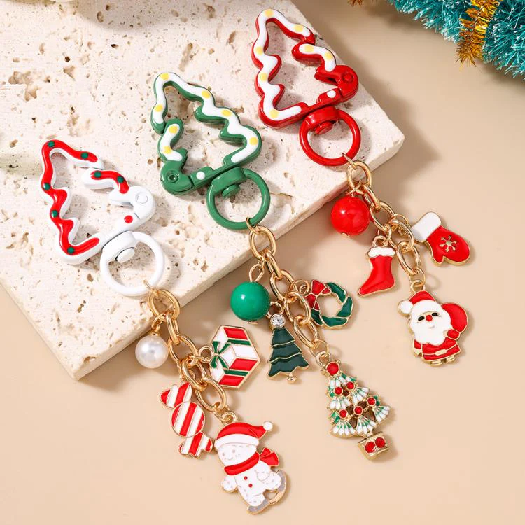 Christmas Series Metal Keychain Pendant Decorations - Perfect for Gifts & Packaging - Image 2