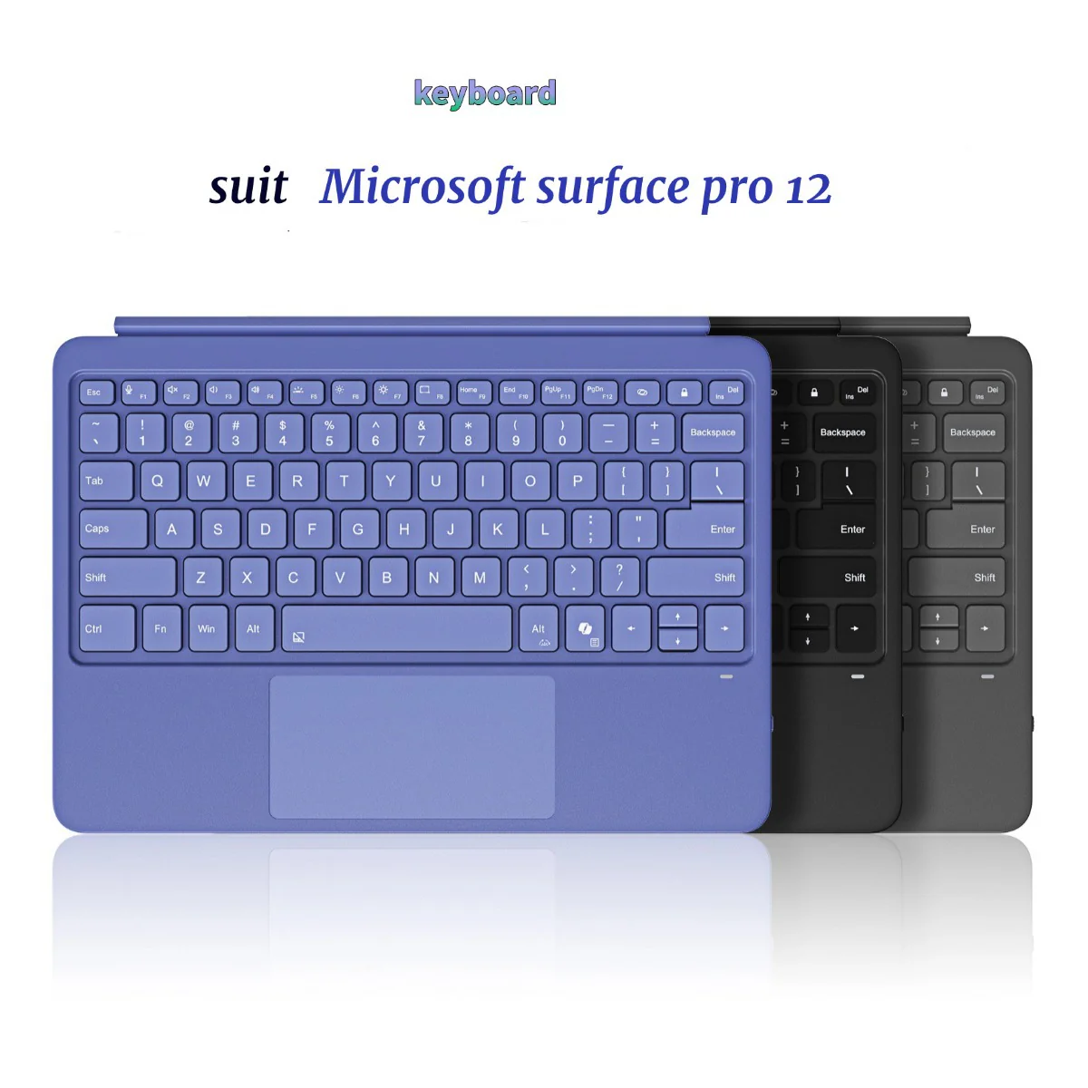 Compatible with Microsoft Surface Pro 12 (2025) - DUXDUCIS Wireless Bluetooth Magnetic Touch Keyboard With RGB Backlight