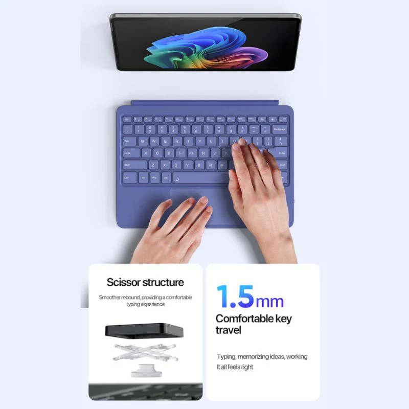 Compatible with Microsoft Surface Pro 12 (2025) - DUXDUCIS Wireless Bluetooth Magnetic Touch Keyboard With RGB Backlight - Image 10
