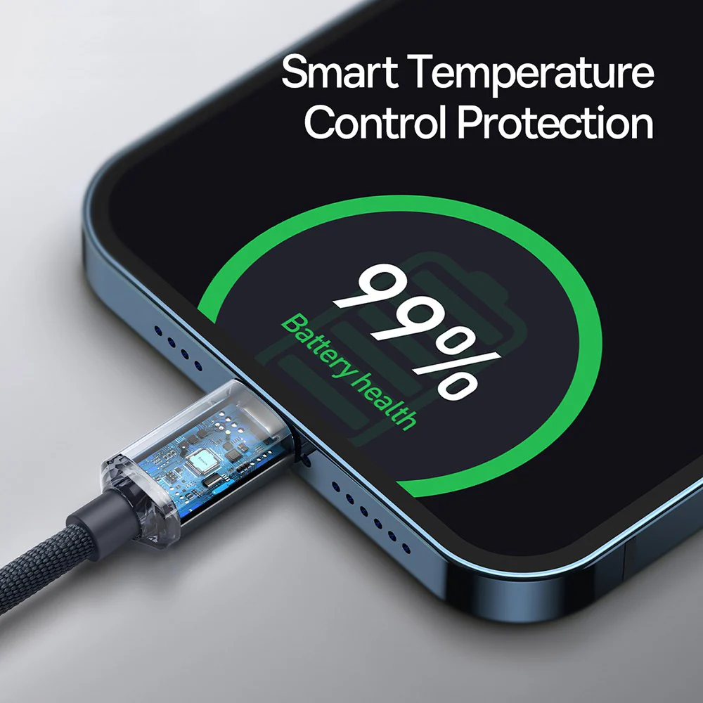 CW-FXP Baseus Crystal Shine Series Fast Charging Data Cable Type-C to iP 20W 2m-Black - Image 7