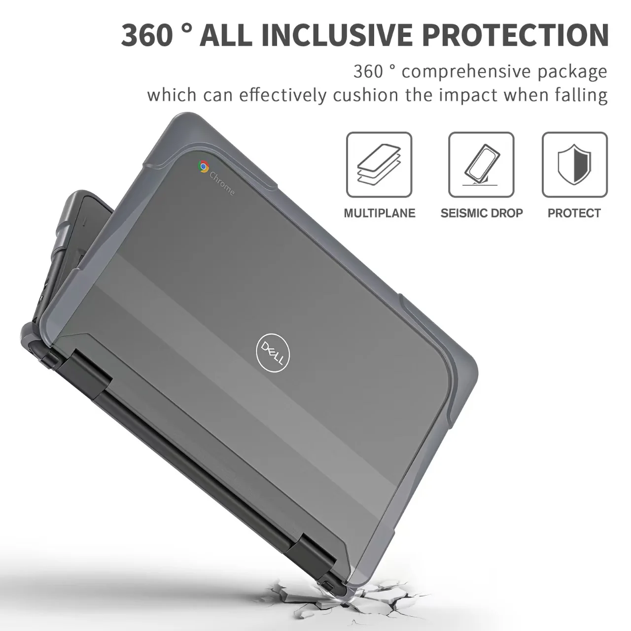 Dell Chromebook 11 11.6‘’ (3100/3110) Matte Transparent Cooling Stand and Shockproof Case - Image 11