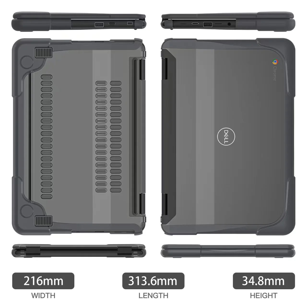 Dell Chromebook 11 11.6‘’ (3100/3110) Matte Transparent Cooling Stand and Shockproof Case - Image 12