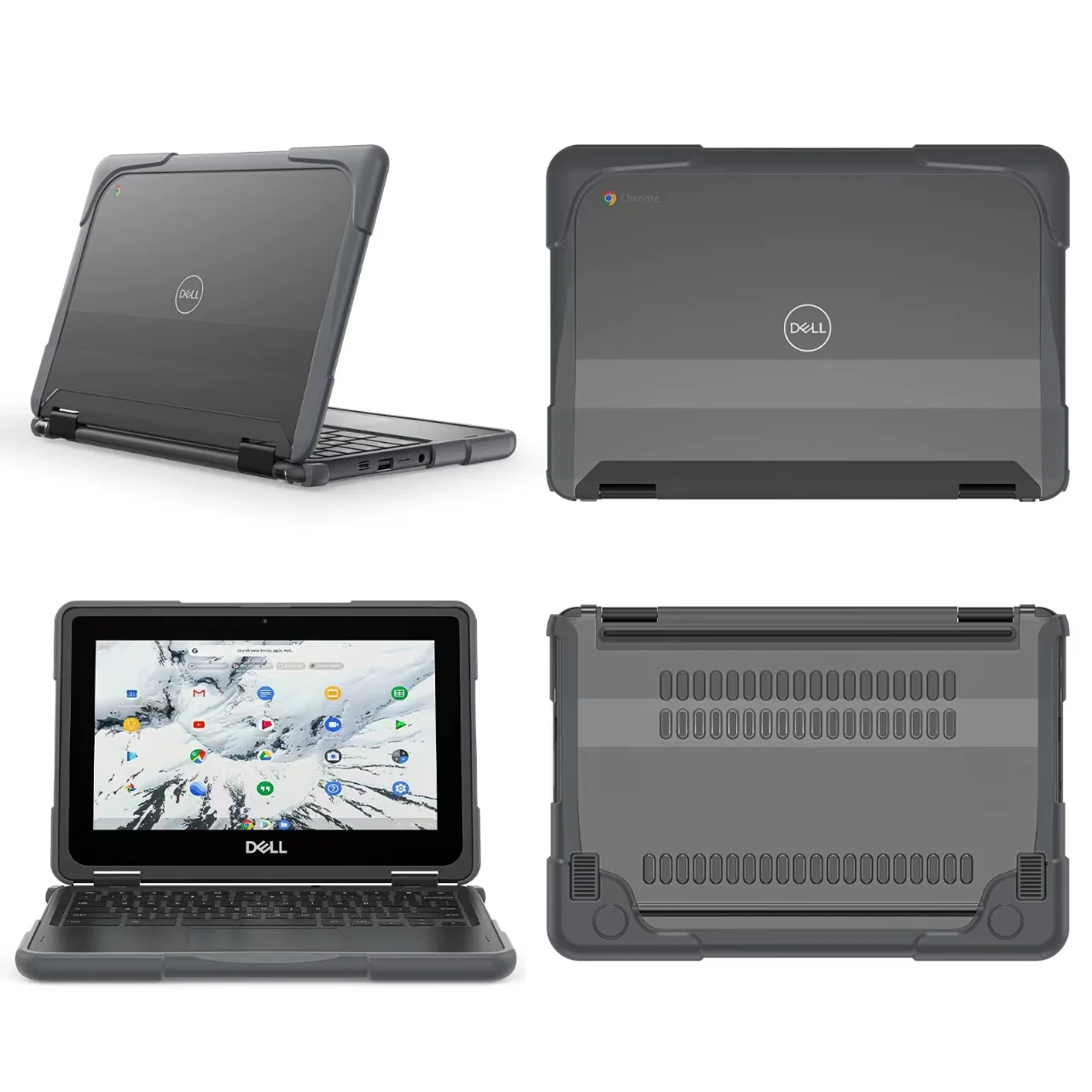 Dell Chromebook 11 11.6‘’ (3100/3110) Matte Transparent Cooling Stand and Shockproof Case - Image 4