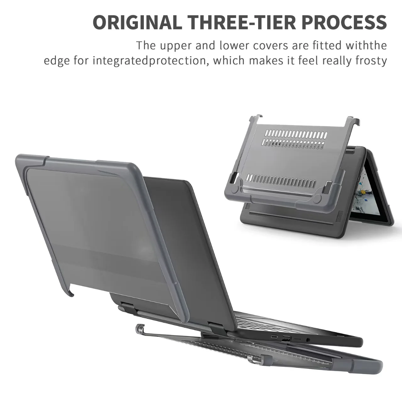 Dell Chromebook 11 11.6‘’ (3100/3110) Matte Transparent Cooling Stand and Shockproof Case - Image 8