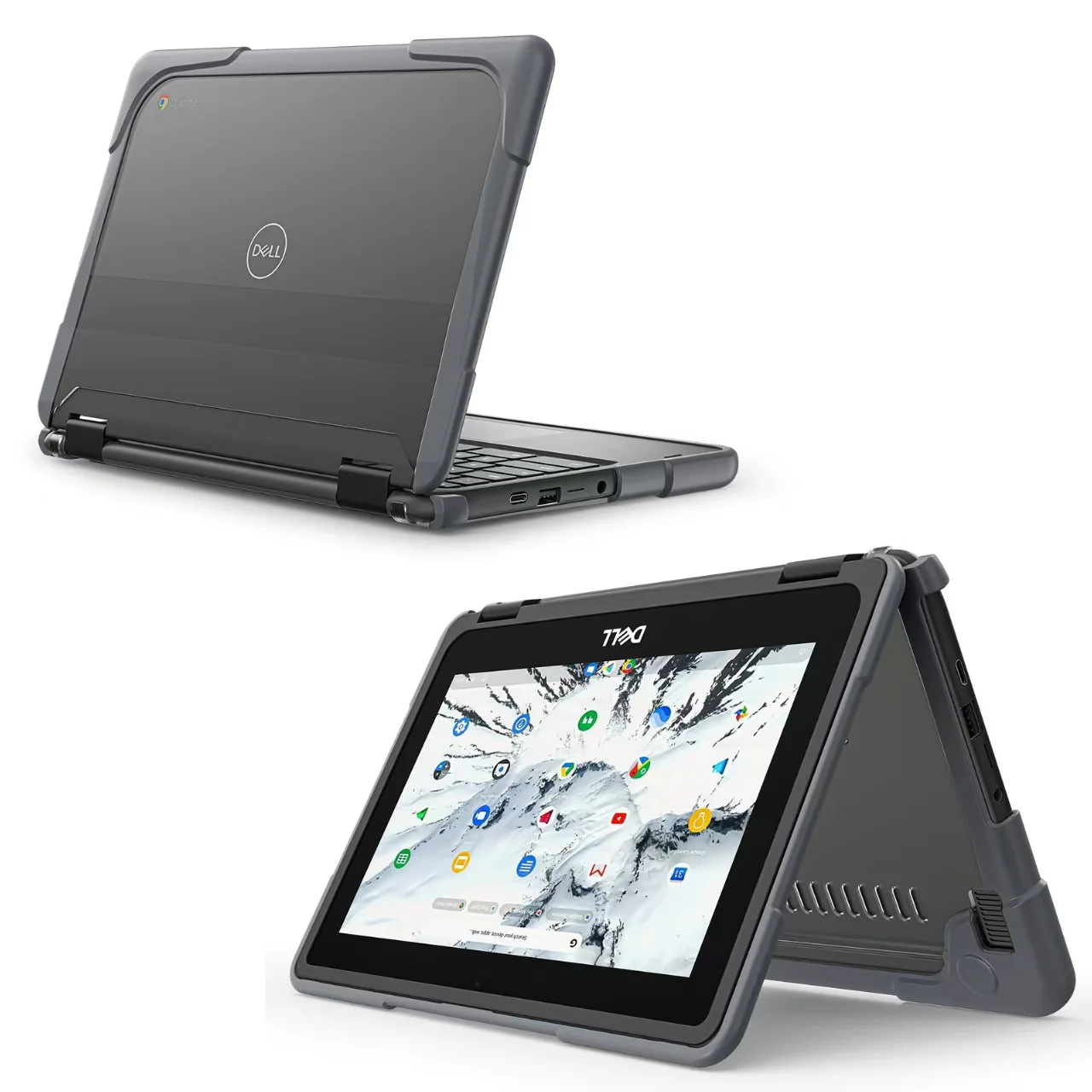 Dell Chromebook 11 11.6‘’ (3100/3110) Matte Transparent Cooling Stand and Shockproof Case - Image 9