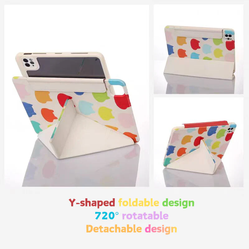 [Detachable] Apple iPad Air 4/5 10.9'' 4/5th Gen (2020/2022) 720° Rotatable Colorful Y-Fold Protective Case with Pen Slot - Image 6