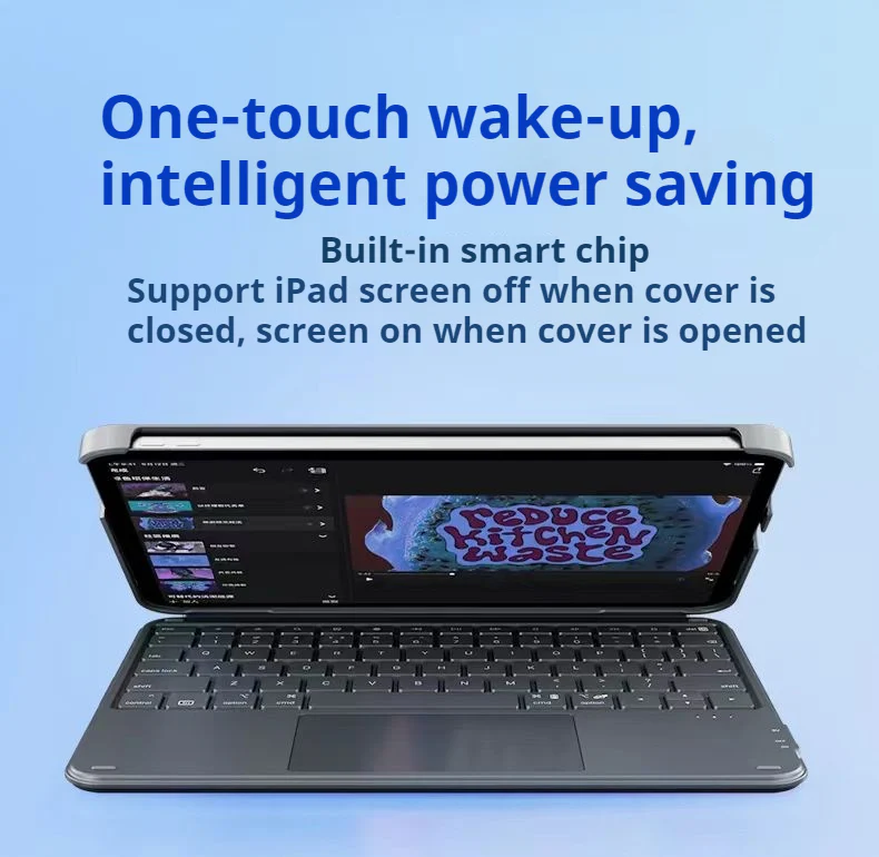 [Detachable] Apple iPad Air 4/5 10.9'' 4/5th Gen (2020/2022) Inateck Magnetic Touchpad Wireless Keyboard Case - Image 13