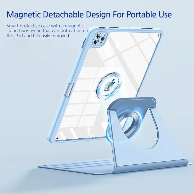 [Detachable] Apple iPad Pro 11-inch M4/M5 (2024/2025) - Smart Detachable 360 Degree Rotation Flip Stand Case - Image 6