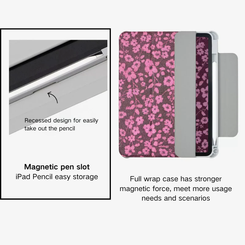 [Detachable][Built-in Pen Slot] Apple iPad 10.9/11'' 10/11th Gen (2022/2025) Floral Magnetic Double-Sided Full-Cover Protective Case - Image 3