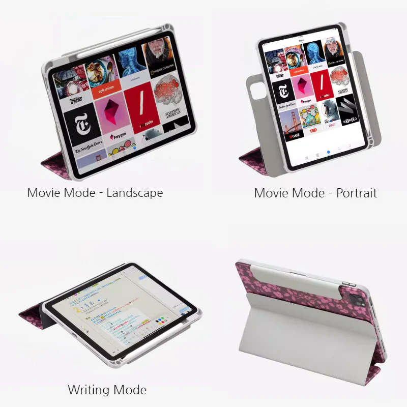 [Detachable][Built-in Pen Slot] Apple iPad 10.9/11'' 10/11th Gen (2022/2025) Floral Magnetic Double-Sided Full-Cover Protective Case - Image 5