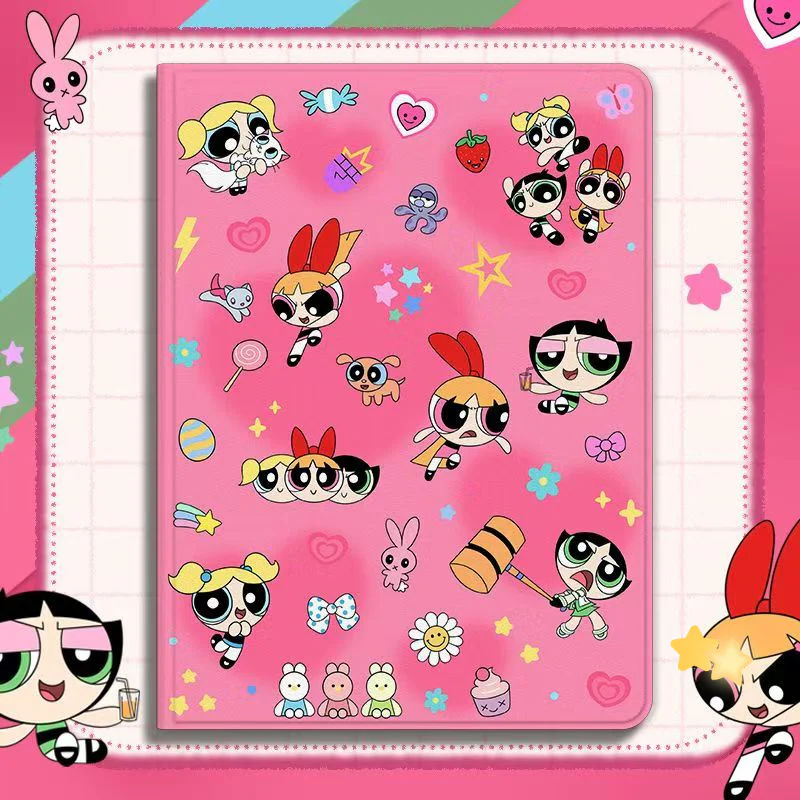 [Detachable][Built-in Pen Slot] Apple iPad 7/8/9 10.2'' 7/8/9th Gen (2019/2020/2021) Powerpuff Girls Smart 360° Degree Rotate Stand Shockproof Flip Cover Case - Image 3