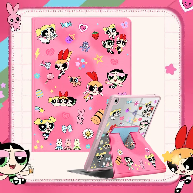 [Detachable][Built-in Pen Slot] Apple iPad 7/8/9 10.2'' 7/8/9th Gen (2019/2020/2021) Powerpuff Girls Smart 360° Degree Rotate Stand Shockproof Flip Cover Case - Image 5