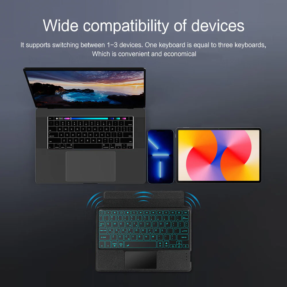 [Detachable] Huawei MatePad 10.4 (2020/2022) Magnetic Wireless Touchpad Keyboard Case - Image 3