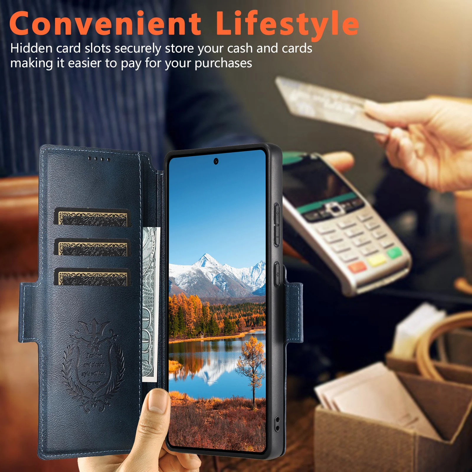 [Detachable][Magsafe Compatible] Samsung S25 Ultra Patchwork Premium Multi-functional Leather Folding Shockproof Wallet Series Case - Image 6