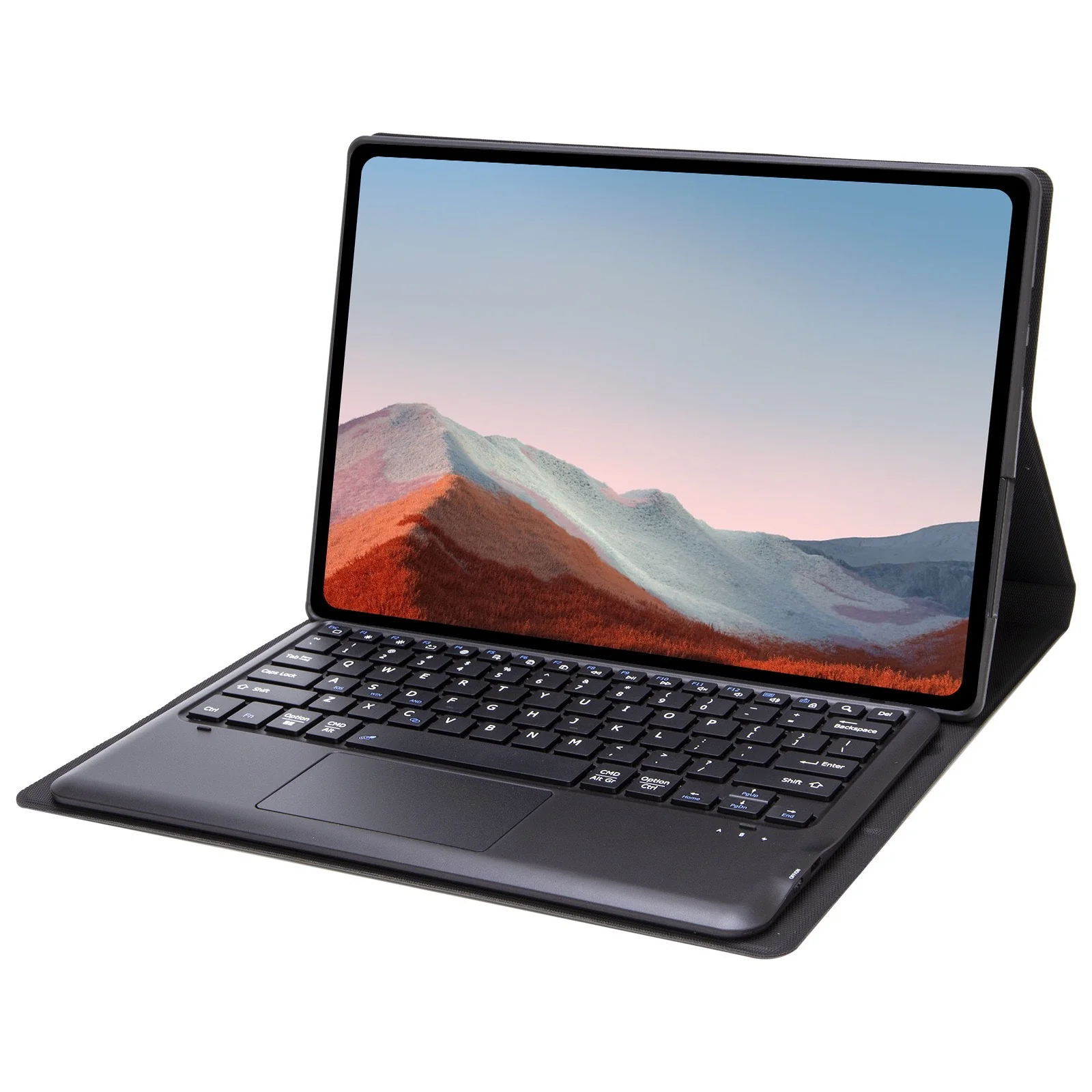 [Detachable] Microsoft Surface Pro 4/5/6/7 - Wood Grain Full Covered Flip Case With Wireless Bluetooth Touch Keyboard - Image 3