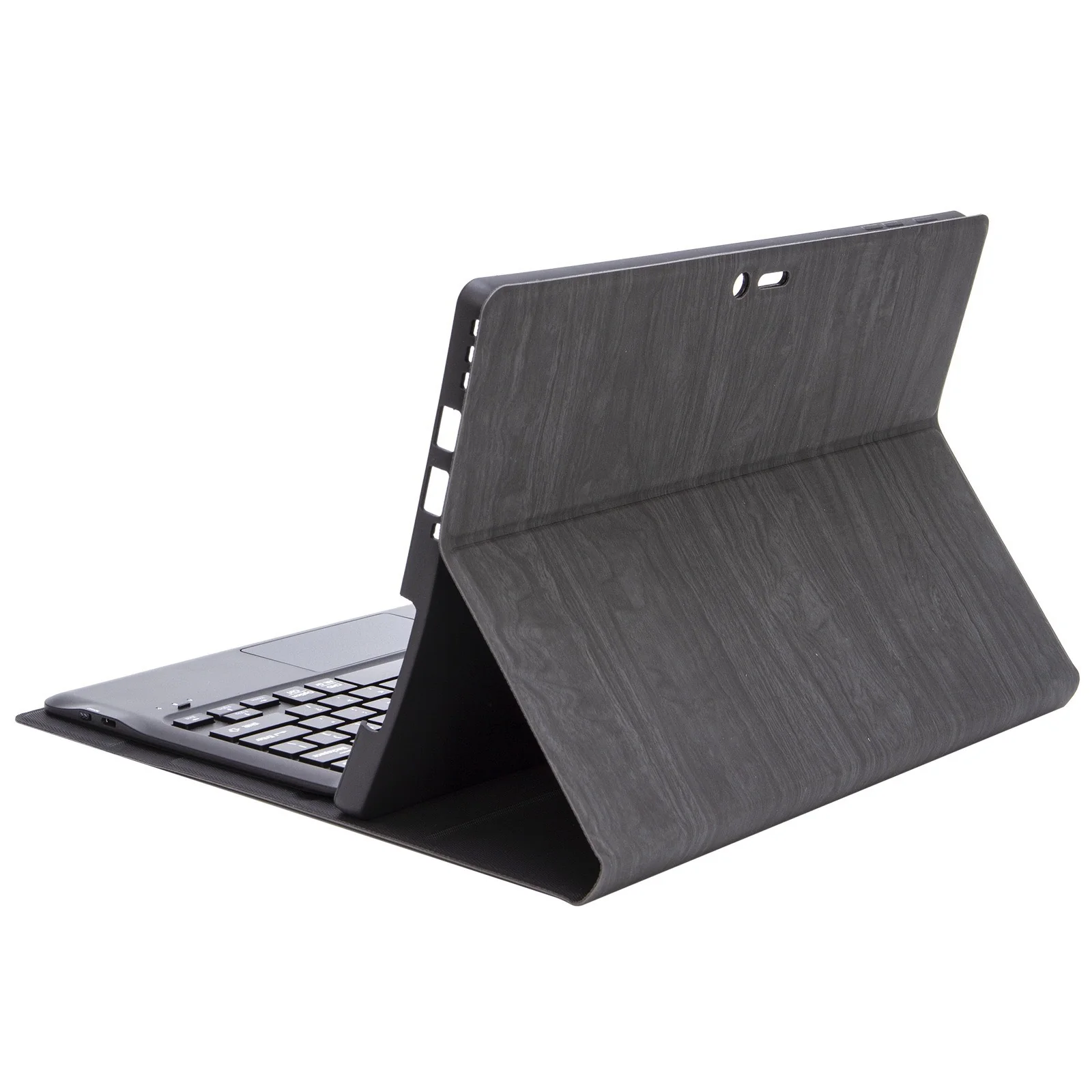 [Detachable] Microsoft Surface Pro 4/5/6/7 - Wood Grain Full Covered Flip Case With Wireless Bluetooth Touch Keyboard - Image 4