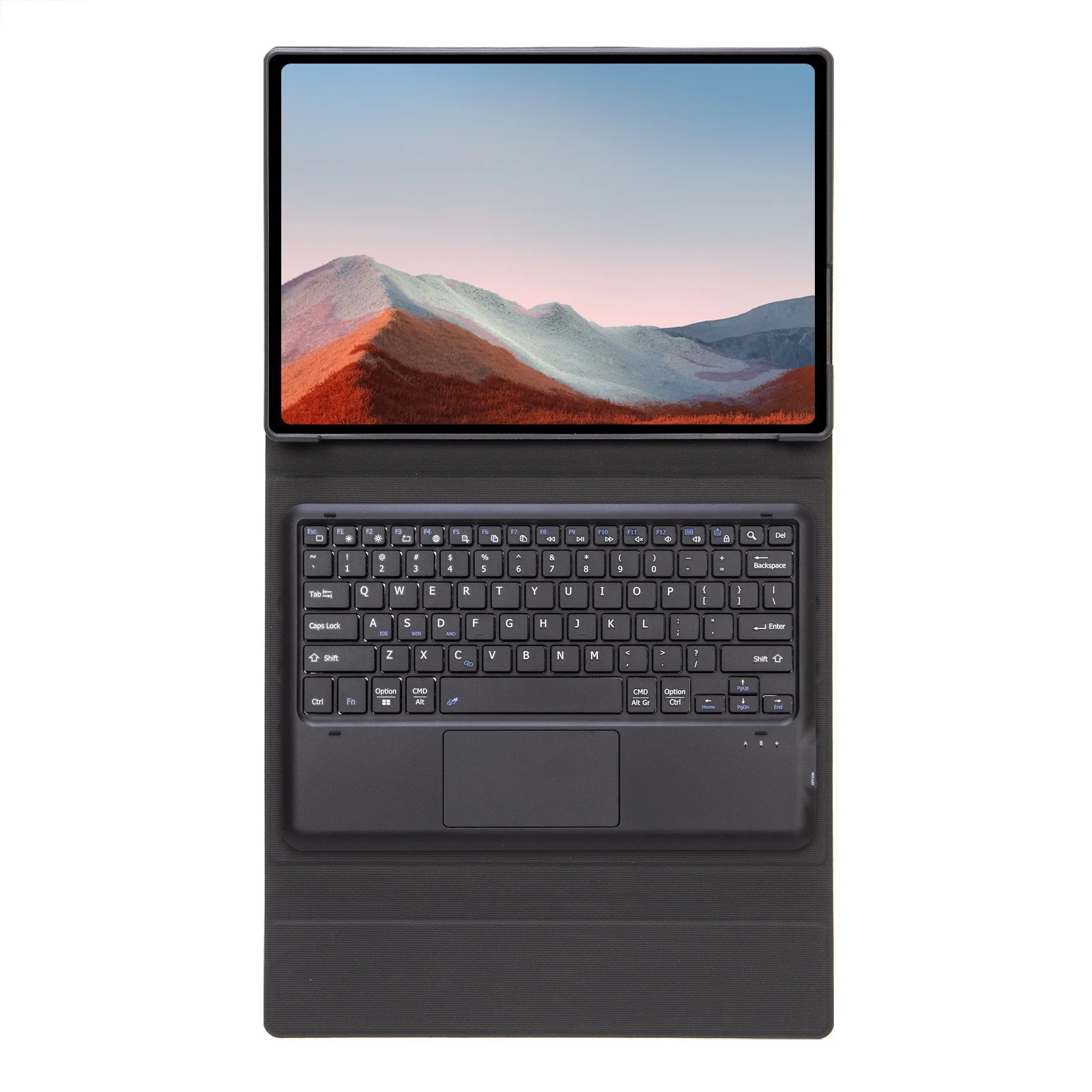 [Detachable] Microsoft Surface Pro 4/5/6/7 - Wood Grain Full Covered Flip Case With Wireless Bluetooth Touch Keyboard - Image 5