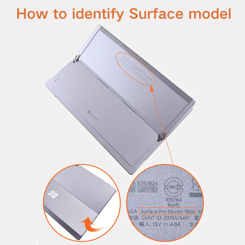 Microsoft Surface Go 1/2/3/4 - Business Slim Folding PU Leather Hard Back Shell - Image 14
