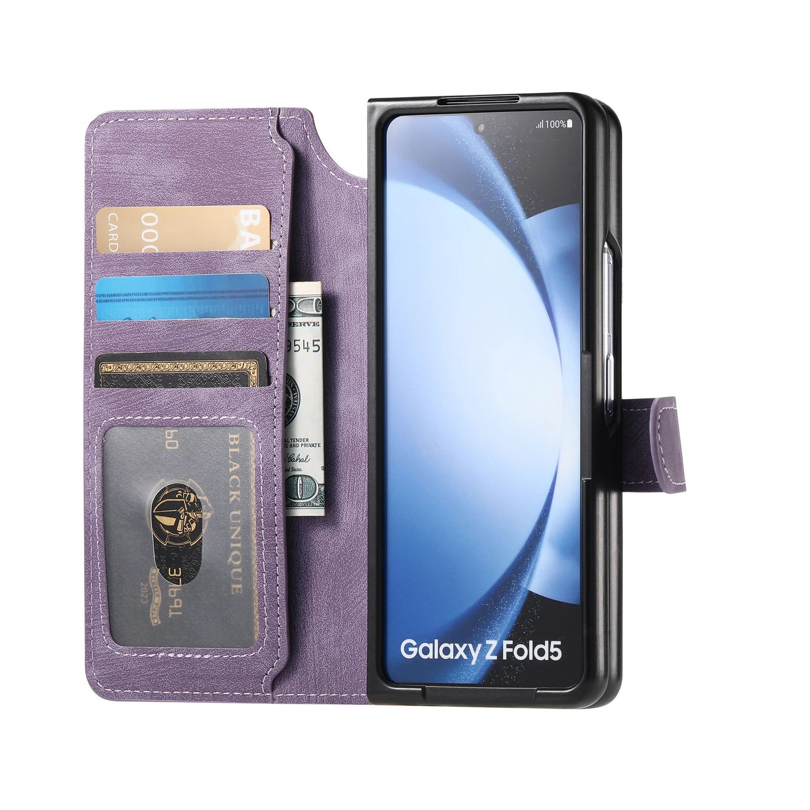 [Detachable] Samsung Galaxy Z Fold5 SM-F946 Leather Flip Shockproof Wallet Series Case With Card Slot - Image 10