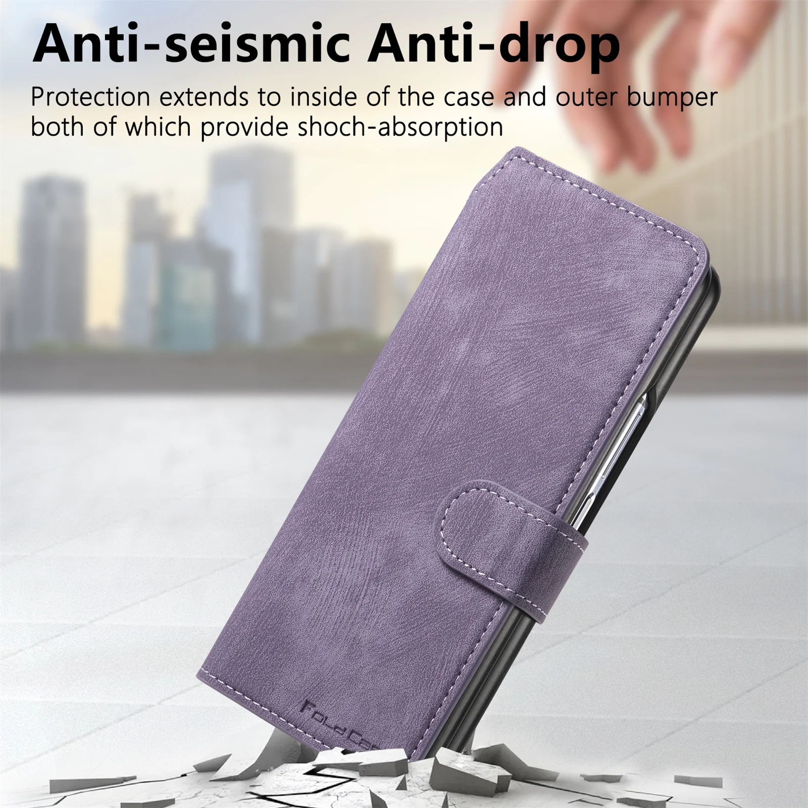[Detachable] Samsung Galaxy Z Fold5 SM-F946 Leather Flip Shockproof Wallet Series Case With Card Slot - Image 17