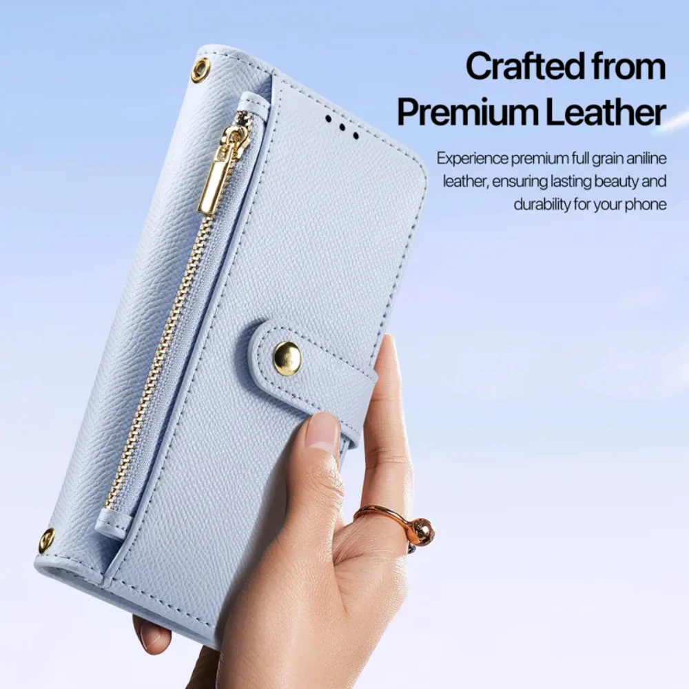 [Detachable][With Card Slot] Apple iPhone 16e & 17e - Detachable Magnetic Genuine Leather Wallet Case - Image 12