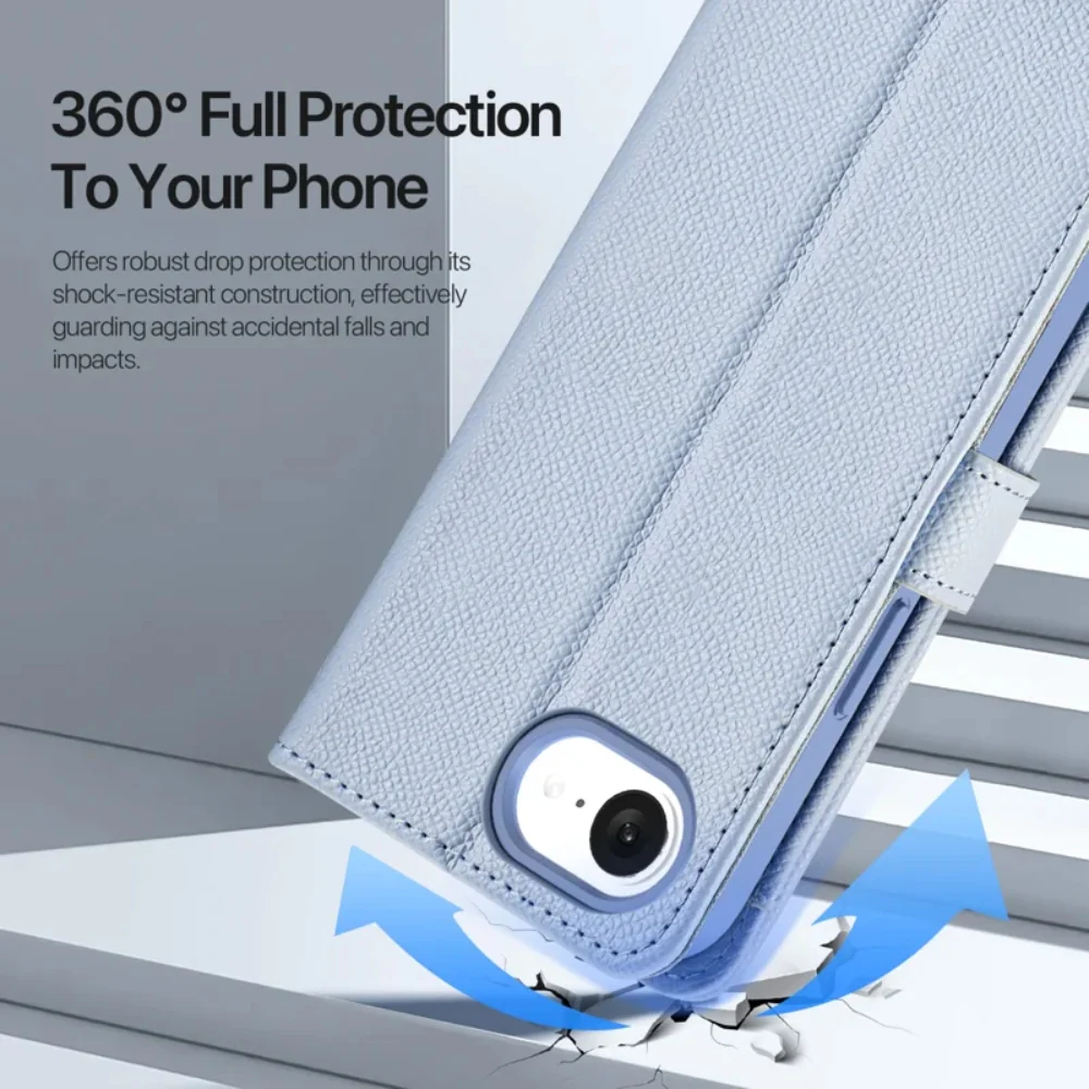[Detachable][With Card Slot] Apple iPhone 16e & 17e - Detachable Magnetic Genuine Leather Wallet Case - Image 13