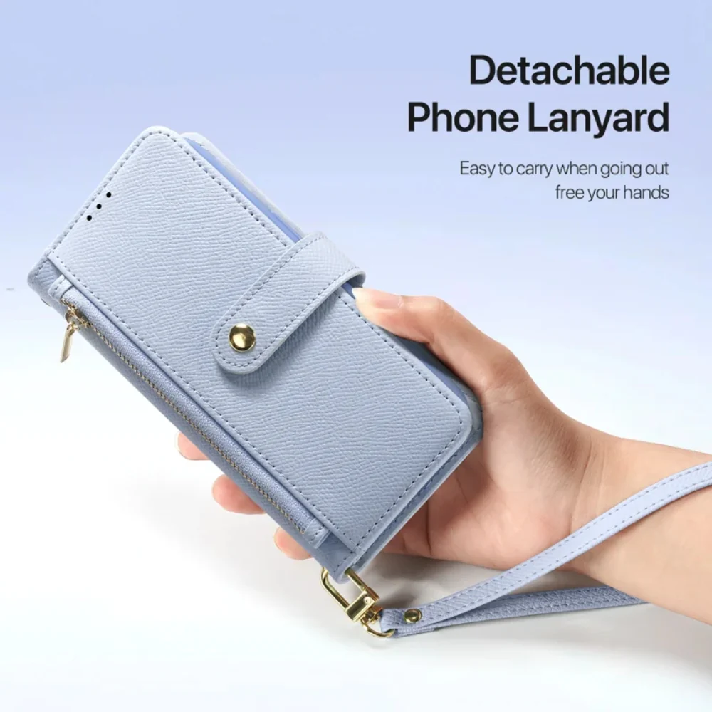 [Detachable][With Card Slot] Apple iPhone 16e & 17e - Detachable Magnetic Genuine Leather Wallet Case - Image 14