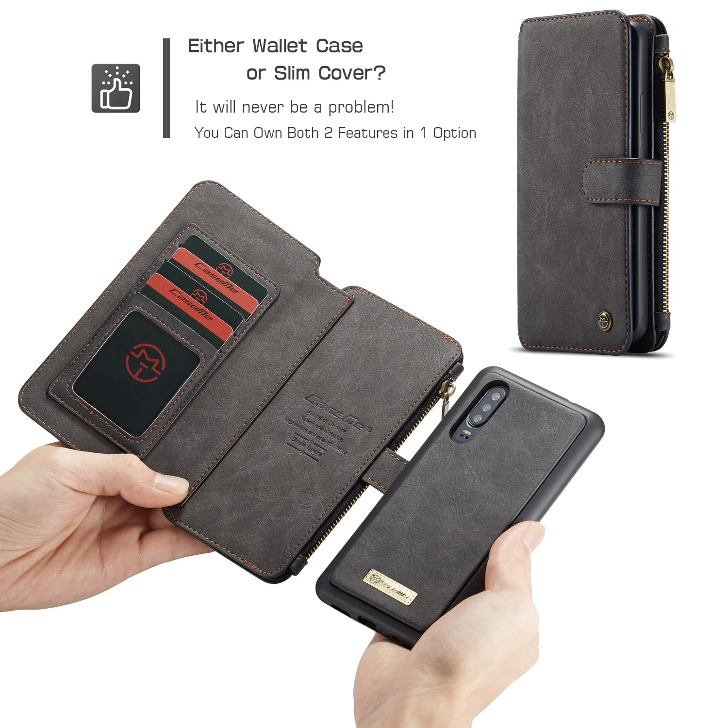 [Detachable][With Card Slot] Huawei Mate 20/Pro Multi-Functional Leather Flip Shockproof Wallet Case - Image 10
