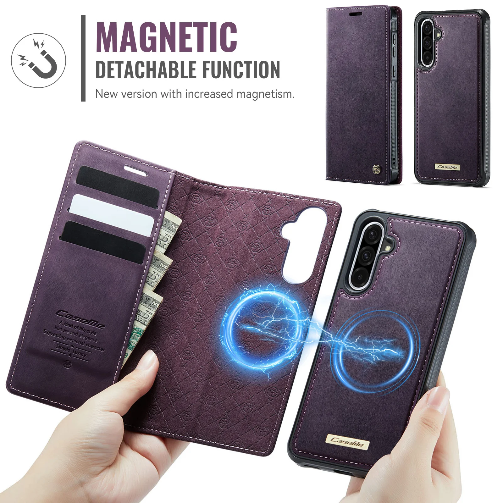 [Detachable][With Card Slot] Samsung Galaxy A17 (SM-A176) 2-in-1 Full-coverage Shockproof Wallet Series Case - Image 13
