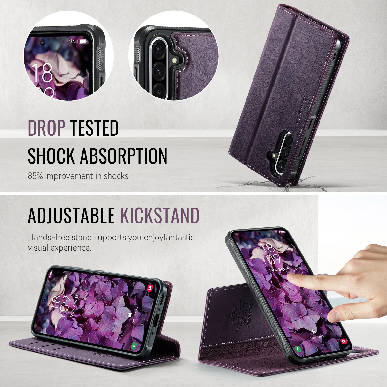 [Detachable][With Card Slot] Samsung Galaxy A17 (SM-A176) 2-in-1 Full-coverage Shockproof Wallet Series Case - Image 14