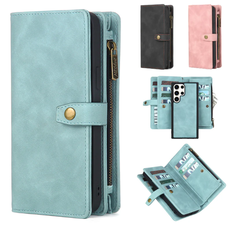 [Detachable][With Card Slot] Samsung S26/Plus/Ultra Premium Multi-functional Leather Folding Shockproof Wallet Series Case