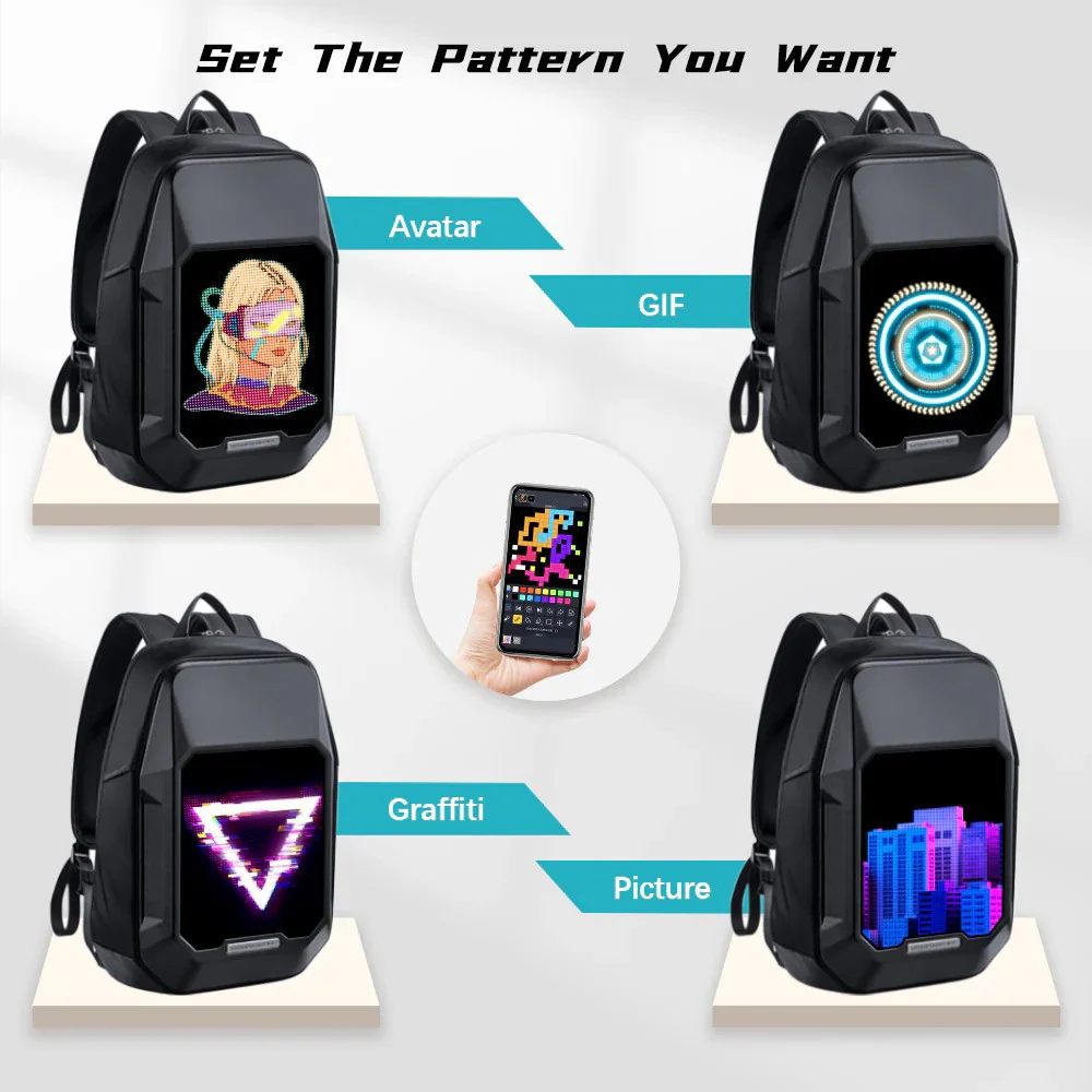 Divoom Cyber-Bag Pixel Art LED Backpack - Image 5