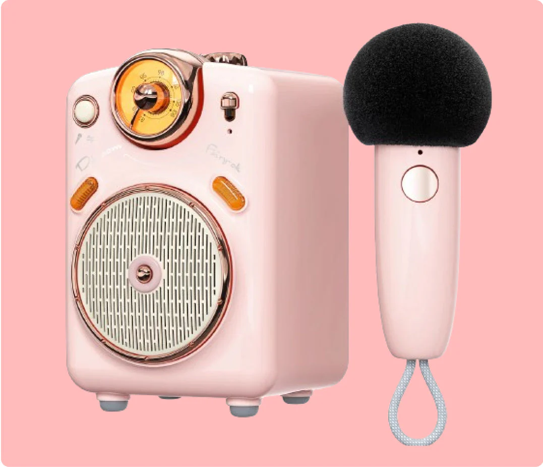 Divoom Fairy-OK Retro Mini Karaoke Bluetooth Speaker With Microphone Girl Perfect Gift - Image 9