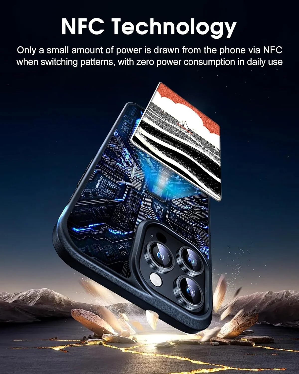 [DIY Display Imaging] Apple iPhone 15/Plus/Pro/Pro Max DIY Smart Protective Case NFC Phone Case Custom Image AI Cell Phone Basic Case Fashion Series Case - Image 4