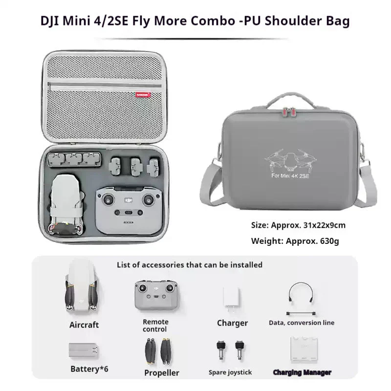 DJI Mini 3/4 Pro/2 SE Storage Bag Portable Case - Image 12